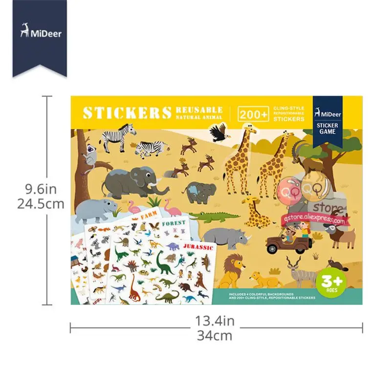 

MiDeer New Reusable Stickers Book Game Pad Collection Kids Educational Toys for Stickers