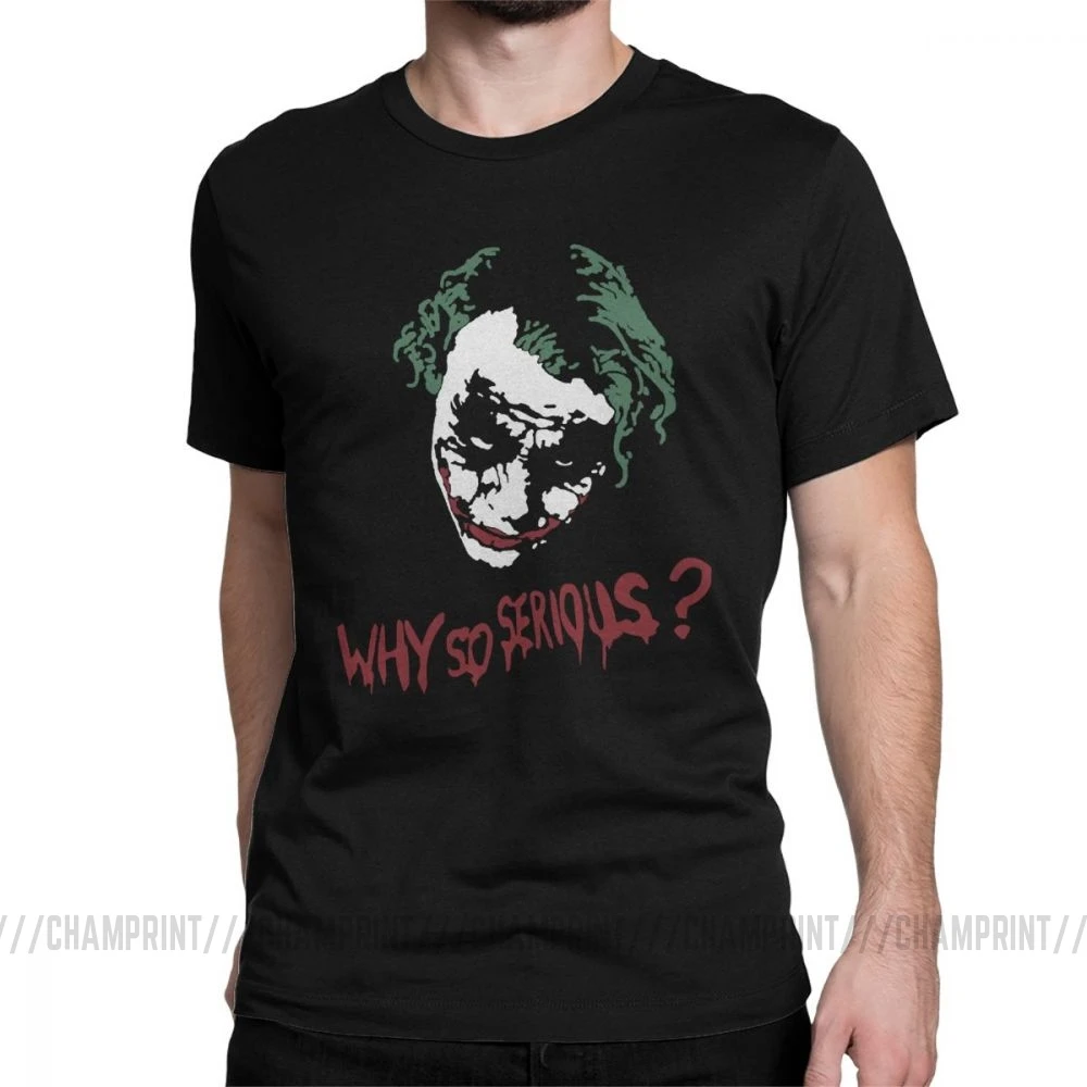 Awesome The Dark Knight Joker Why So Serious футболка отряд самоубийц Мужская футболка Gotham Harajuku футболки уличная одежда с графическим принтом Одежда - Цвет: Черный