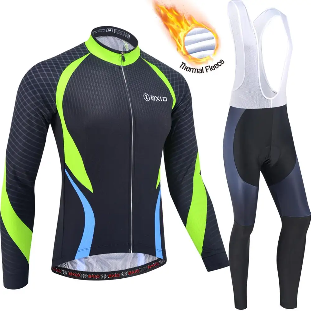 Мужская зимняя велосипедная одежда BXIO теплая флисовая с длинными рукавами и
