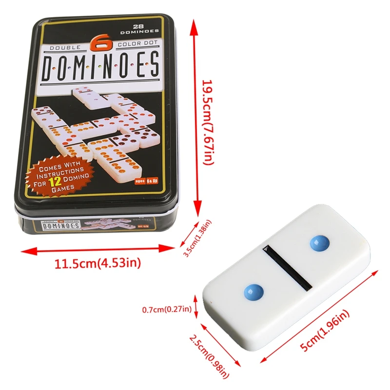 

Wooden Domino Box Toy Game Set 28 Double 6 Travel Dominoes For Children Kids