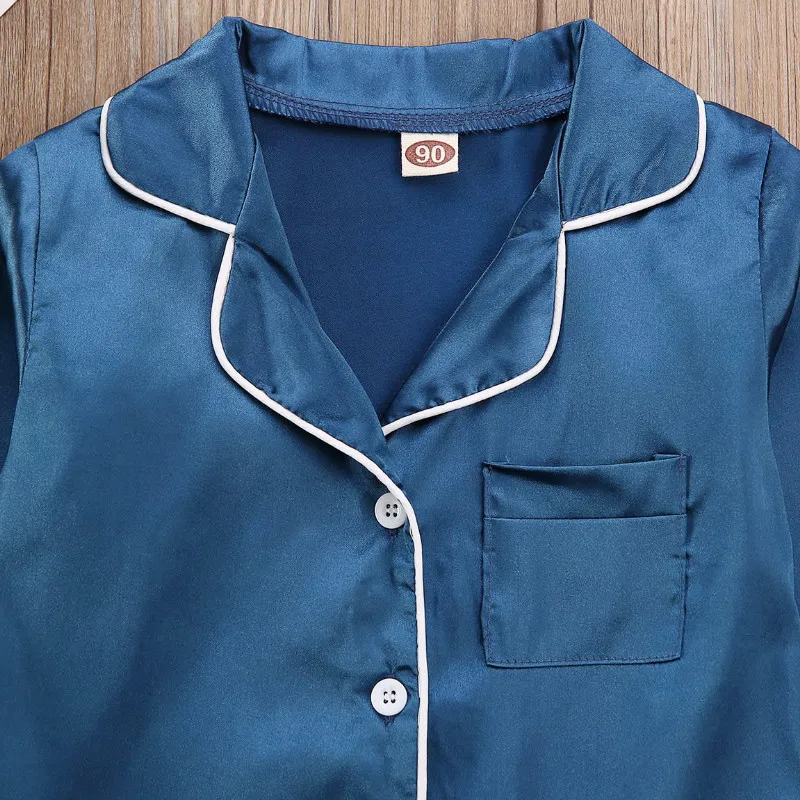 Осенняя Шелковая пижама CANIS для маленьких мальчиков и девочек с длинным рукавом