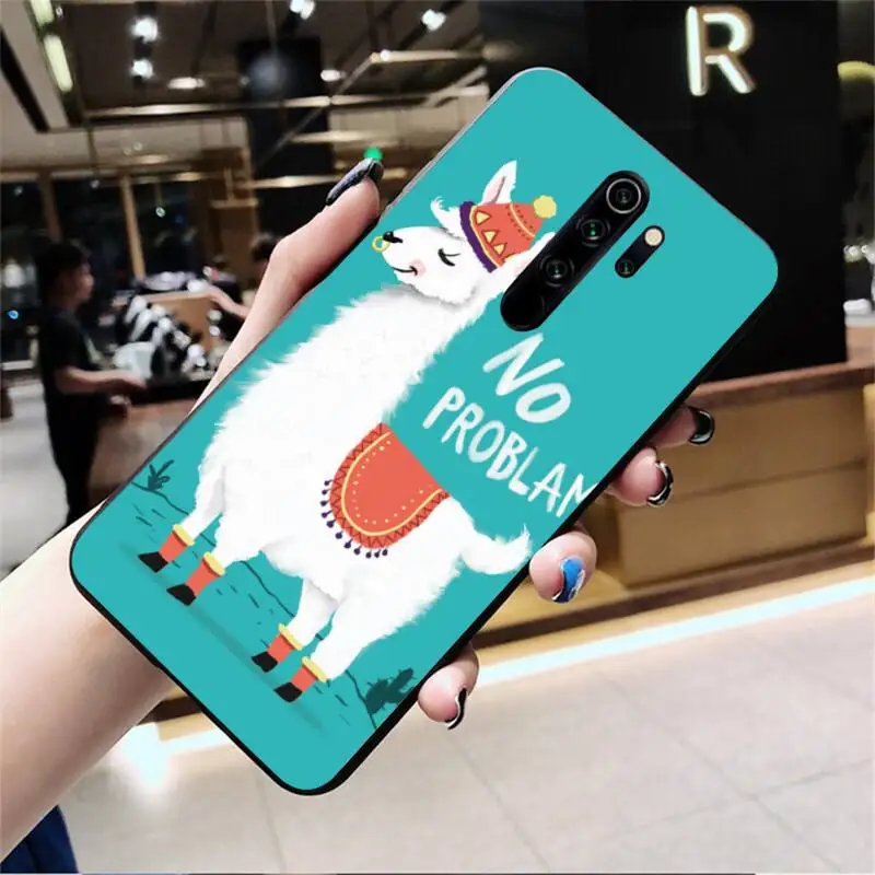 Альпака с ламой No Prob Lama фото на заказ мягкая фотография для Redmi Note 8 8A 8T 7 6 6A 5 5A 4 4X 4A Go