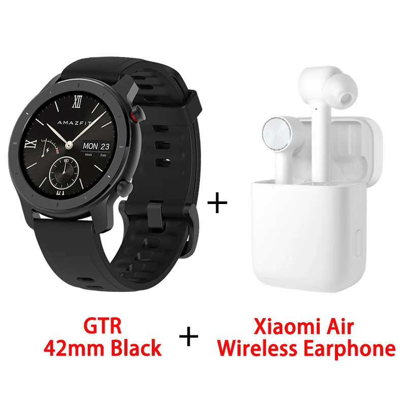 [Глобальная версия] AMAZFIT GTR умные часы 42 мм 5 АТМ водонепроницаемые gps ГЛОНАСС Bluetooth монитор сердечного ритма умные часы - Цвет: B add Air earphone