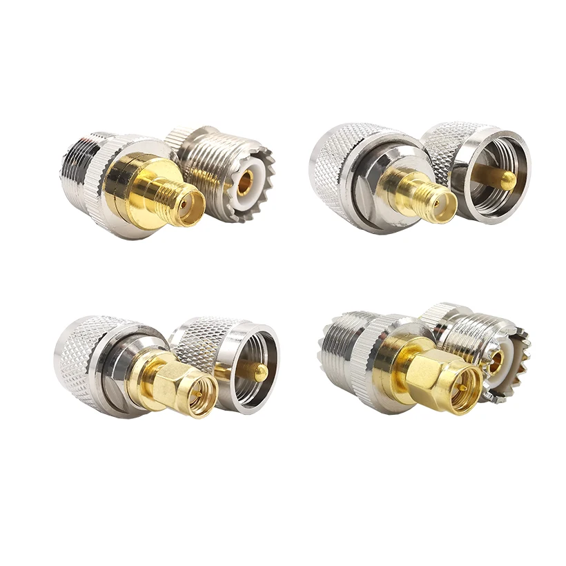4 шт. SMA UHF RF коннекторы набор папа PL259 к мужской/женский коаксиальный конвертер