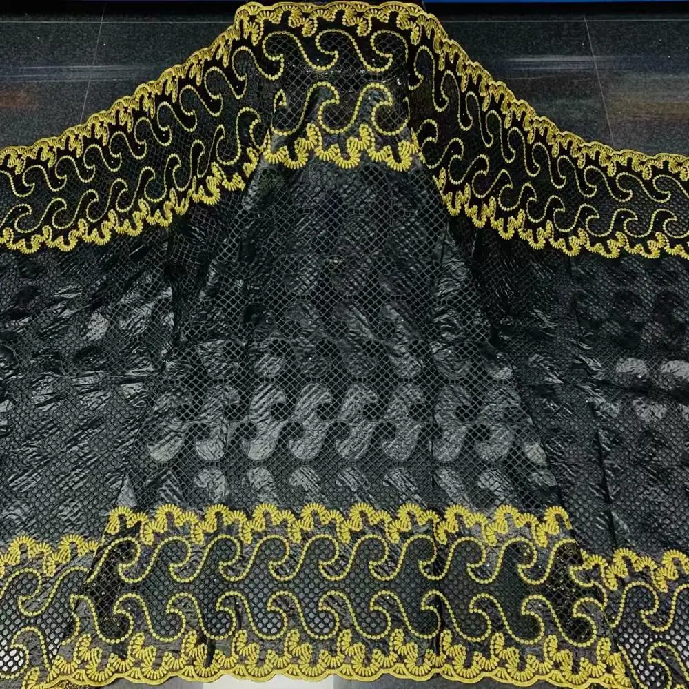 

2020 Latest African Bazin Riche Nigerian Net Lace Fabric With Diamond Embroidery France Lace Fabrics 5Yards/Lot