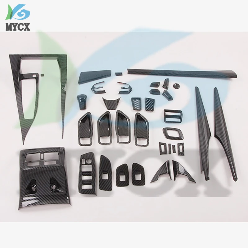 

For Toyota Avalon XX50 2019 2020 ABS black carbon fiber pattern interior set 35 piece set decorative parts