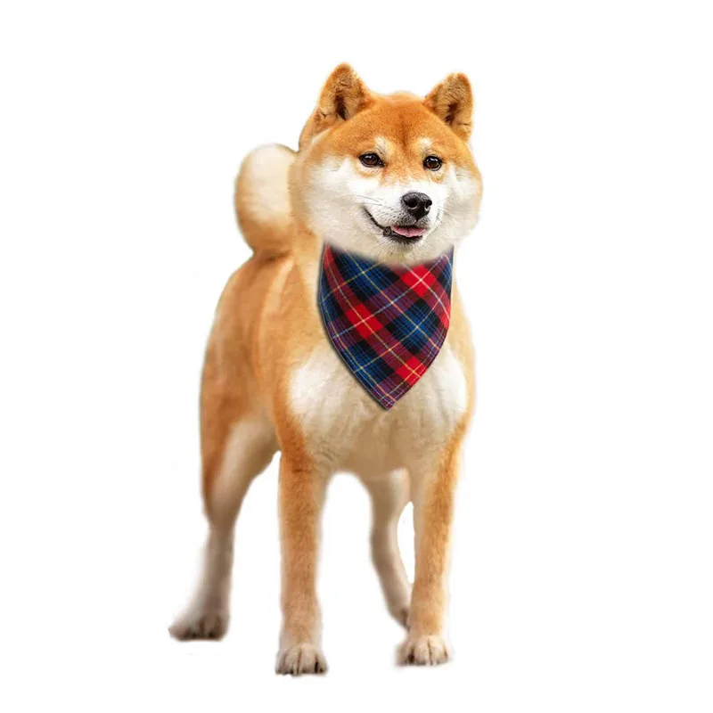 Бандана для собак большой шарф питомцев бандана собаки хлопковая клетчатая