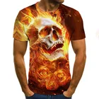 Новинка 2020, ужасная Мужская футболка, летние модные топы, футболка с объемным изображением черепа и демона, Мужская О-рубашка, женская уличная одежда