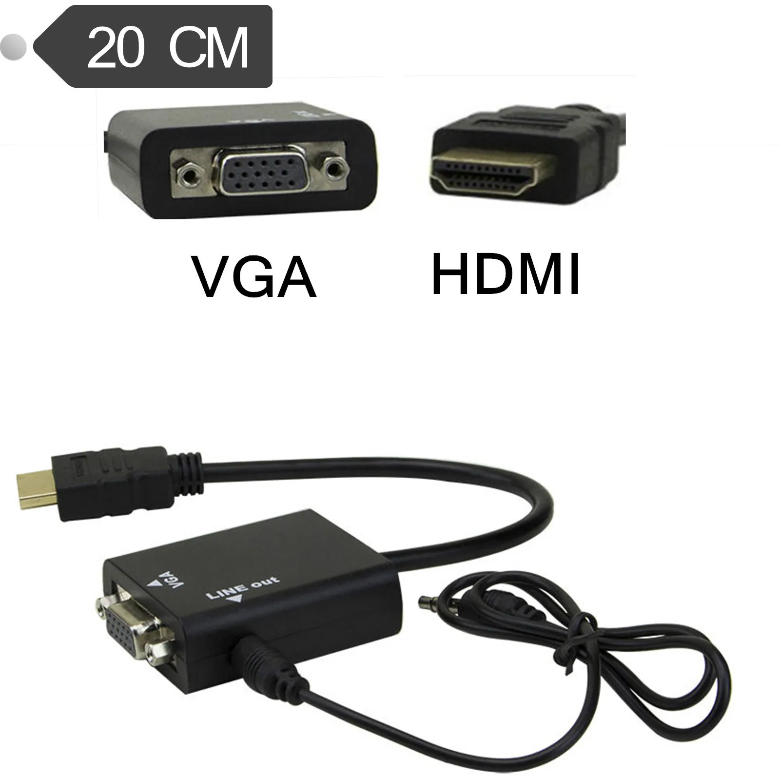 HDMI в VGA кабель с аудио HD приставка ноутбук проектор видео адаптер конвертер |