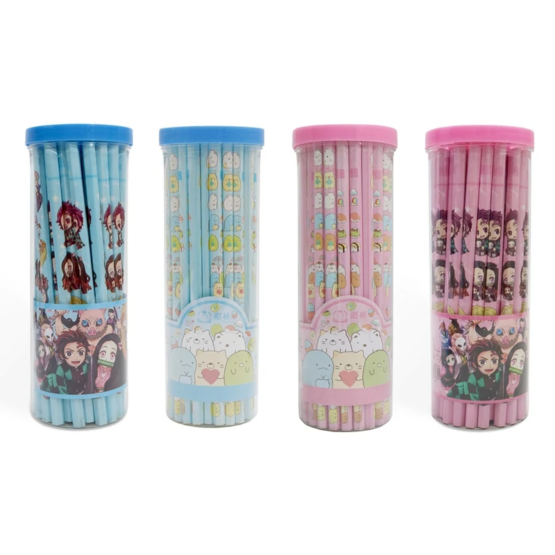 

For 50 pcs/set Anime Demon Slayer Kimetsu No Yaiba HB Pencils Kawaii Cartoon Hexagon Pencils Students Writing Stationery Gift