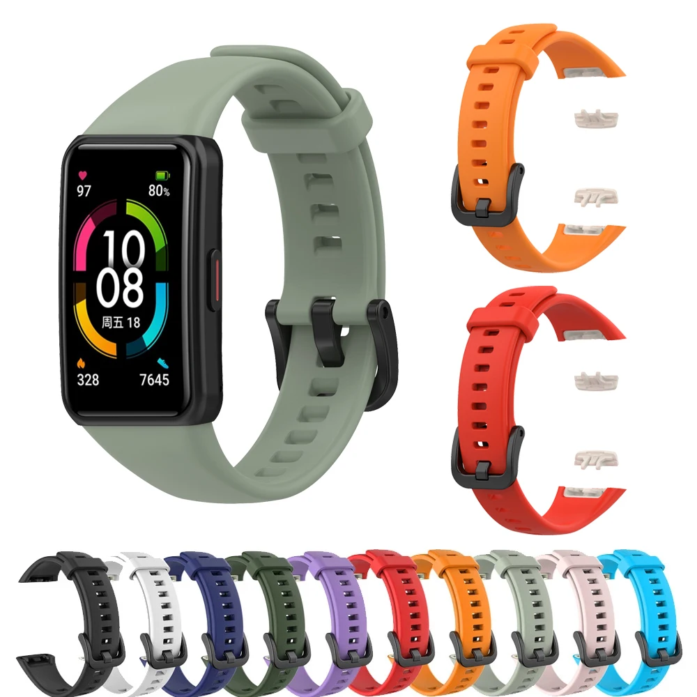 

Ремешок силиконовый для смарт-часов Honor Band 6, сменный Браслет для наручных часов, спортивные водонепроницаемые аксессуары, 2021