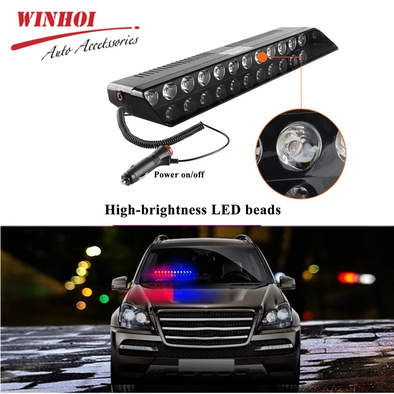 12V аварийного автомобиля грузовика мигалкой тире Strobe Light 12 Вт 12SMD светодиодный