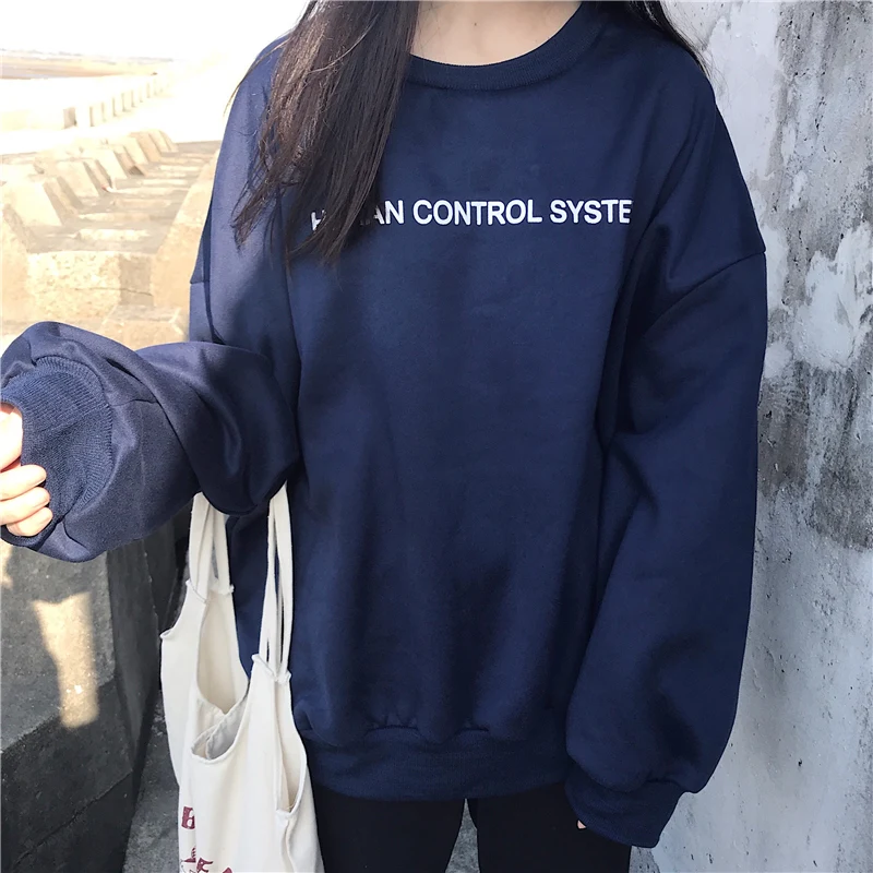 

Harajuku ins Fashion Letter Print Sweatshirt Autumn Winter Women Kawaii Loose Long Sleeves Tops Oversized Hoodies Clothes 2XL