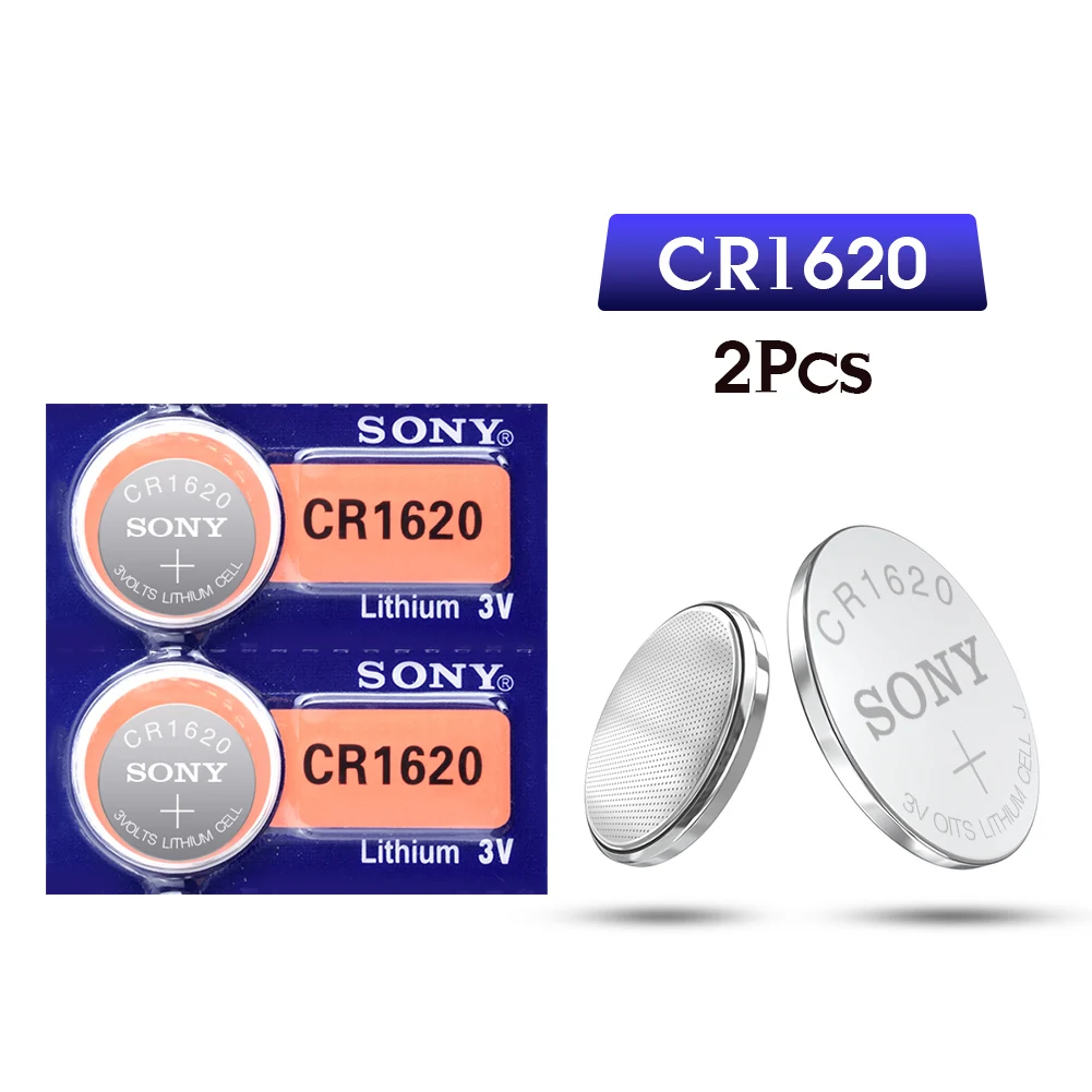 2 предмета в комплекте, для SONY CR1620 кнопочная ячейка батарейки-таблетки CR1620 автомобиль дистанционного Управление электрическая сигнализация 1620 ECR1620 DL1620 3V литиевая Батарея