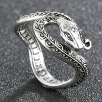 ancient animal style snake rings personality stereoscopic retro opening size adjustable ring fashion jewelry party gift hot sale