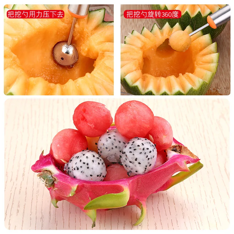 Фруктовая тарелка резьба нож для дыни шариковая ложка Мороженое Совок арбуз