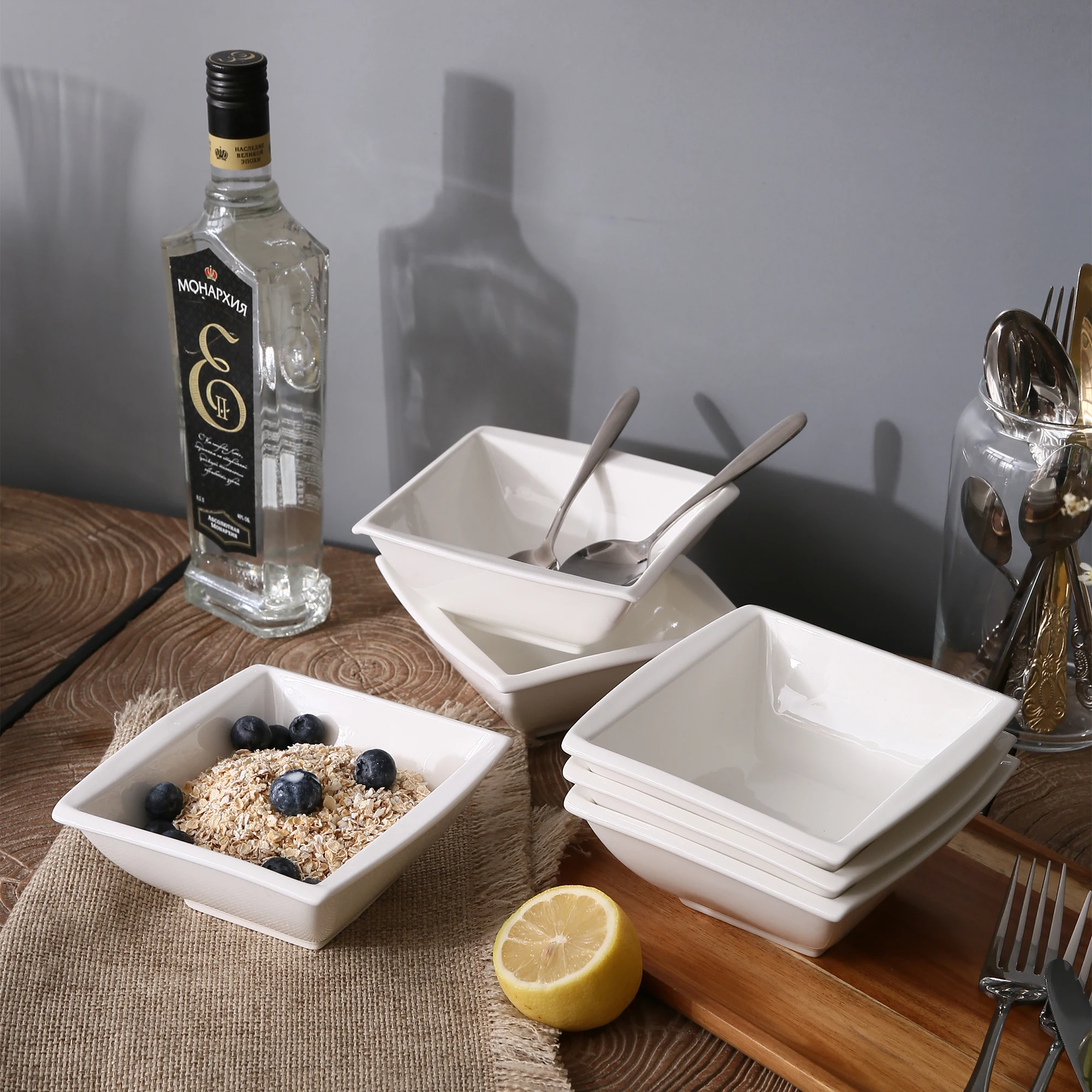 6 шт. фарфоровые керамические миски для салата и супа MALACASA Blance 5 75 дюйма слоновая