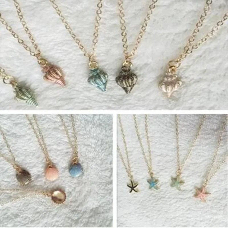Цепочка женская с кулоном в виде ракушки морской звезды раковины | Украшения и