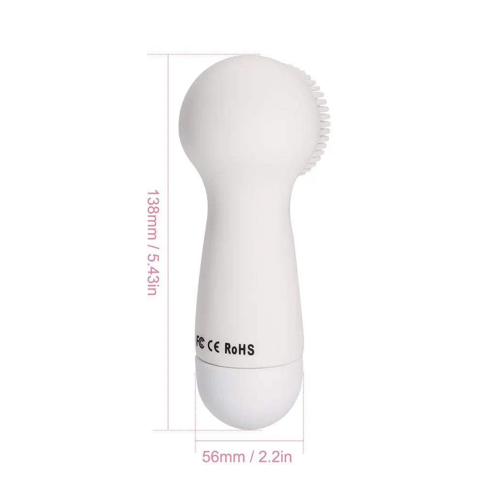 

U-Kiss Pink & White Sonic Facial Cleansing Brush Waterproof Silicone Face Exfoliating Cleanser & Massage 3 Speeds Settings