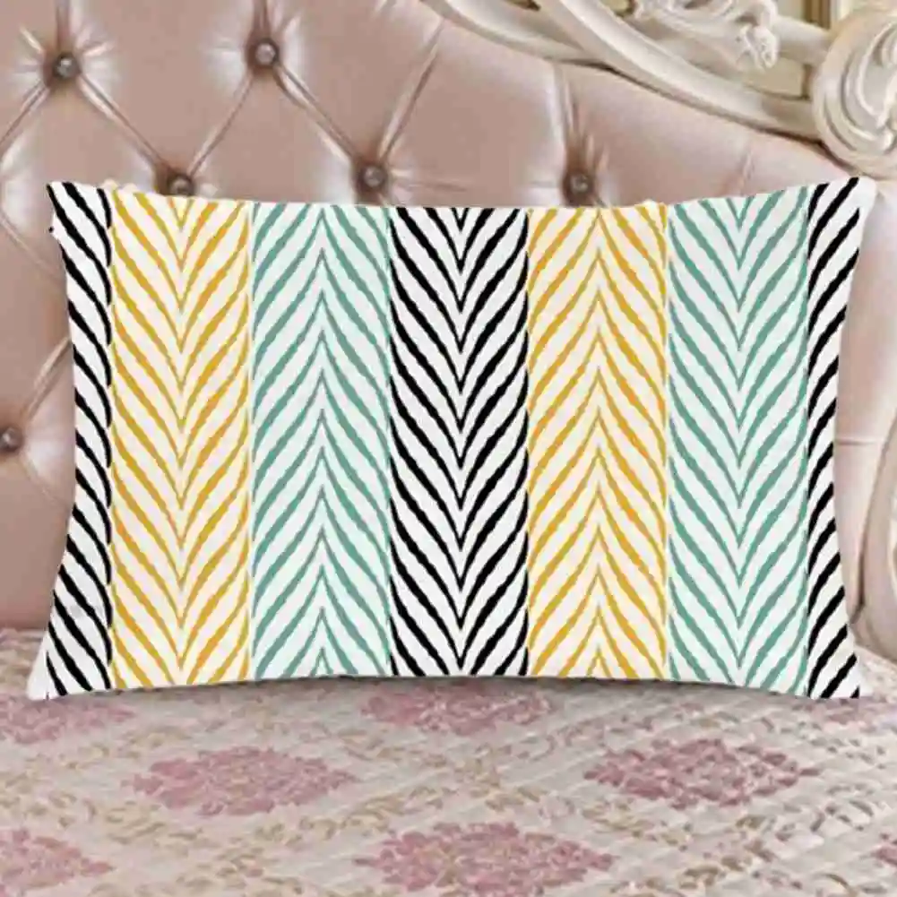 

Single Side Printed Decorative Geometric Cushion Cases Cushion Covers For Sofa, Seat, Car Chair 30x50 Short Plush Toy Pillowcase