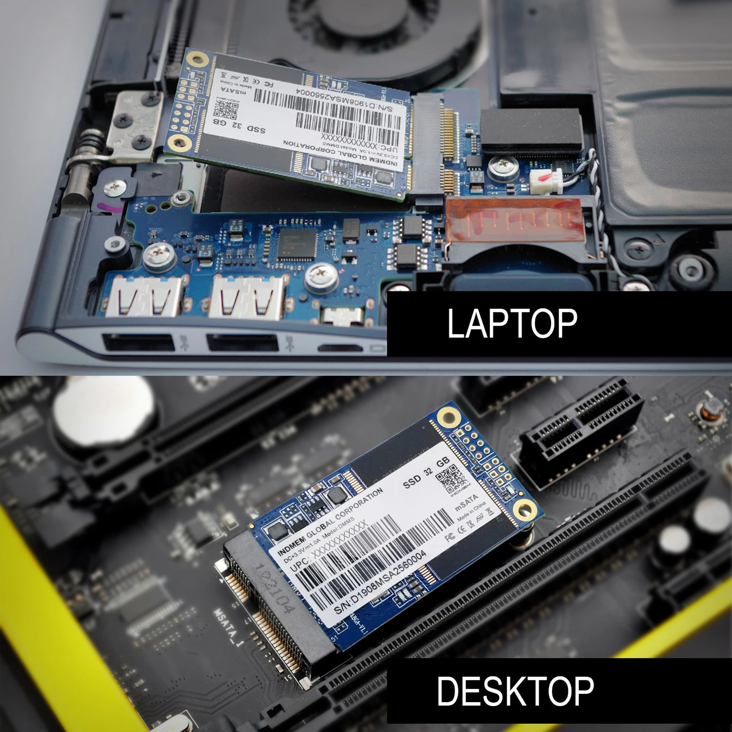 INDMEM SSD mSATA 32 Гб 64 128 ГБ 256 3D NAND Flash MLC чип SMI Master Control совместим со всеми устройствами