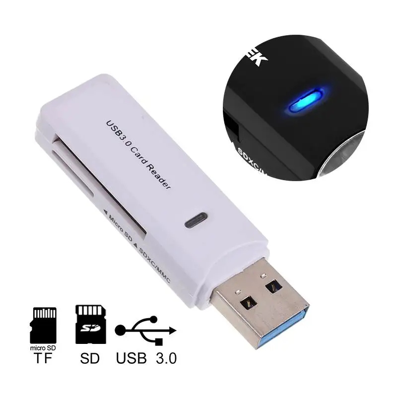 Mini USB 3.0 High Speed Card Reader Class10 Support Micro SD TF MMC SDXC with LED Indicator Memory Readers | Компьютеры и офис