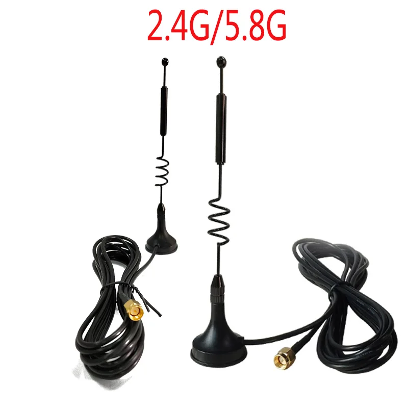 Eoth 20pcs 2.4G 5.8G LTE Antenna 12dbi SMA Male Connector Aerial 698-960/1700-2700Mhz IOT magnetic base 3M Clear Sucker Antena