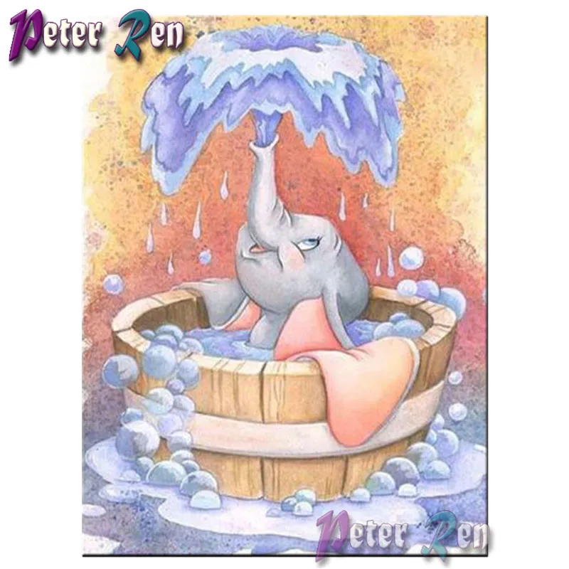 

Diamond Painting full Square\Round Rhinestone diamond Embroidery Mosaic Bathing Dumbo Blowing Bubbles pictures Home Decoration