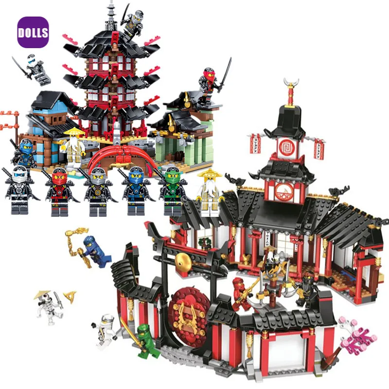 

Город ниндзя наборы для сборки монастыря Spinjitzu 70670 г., строительный блок храма airjitzu, рождественские подарки, игрушки для детей Ninjagoes