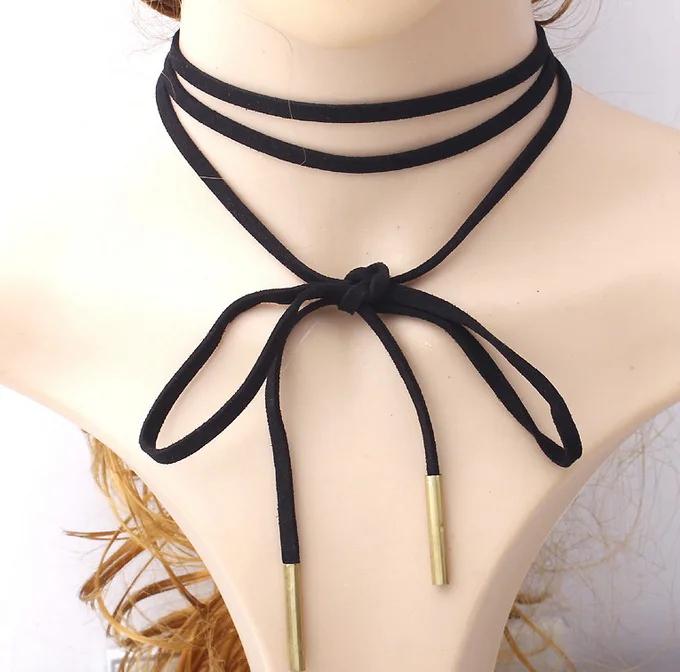 

100pcs / lot European and American fashion accessories fashion fashion wear suede rope empty pipe Necklace accessories