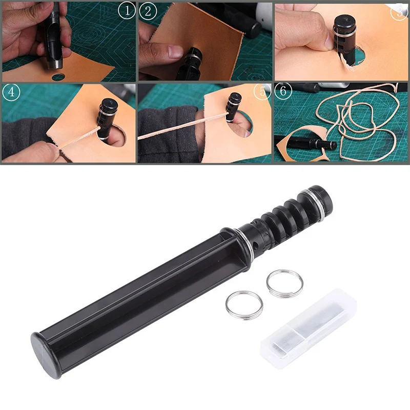LMDZ DIY кожаный нож для шнура ручной роторный резак для резки проволоки кожаный ремешок Кожевенные Инструменты Нож для шнура с 3 лезвиями