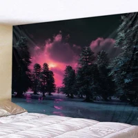 fantasy night sky tapestry psychedelic forest nebula wall hanging bohemian hippie witchcraft home decoration yoga mat beach mat