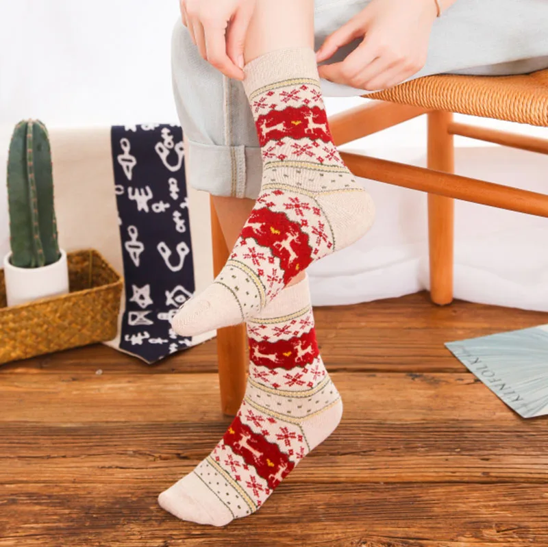 Высокое качество зимние толстые рождественские носки махровые теплые шерстяные