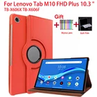 Чехол с поворотом на 360 градусов для Lenovo Tab M10 FHD Plus, 10,3 дюйма, Женский чехол из искусственной кожи, чехол-подставка для Lenovo Tab M10 Plus