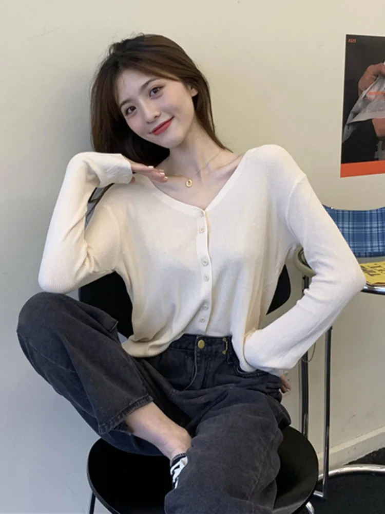 

Женский Повседневный Свободный кардиган, тонкий вязаный кардиган из вискозы, Солнцезащитный Однотонный свитер, A26, весна-лето