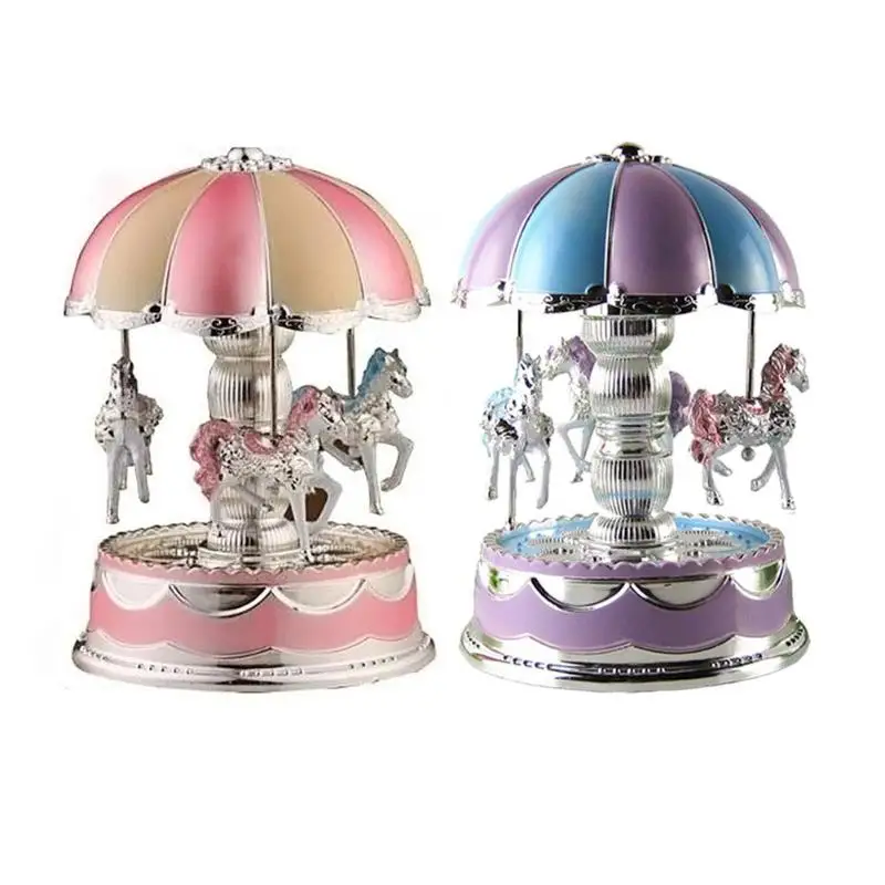 Карусель музыкальная шкатулка игрушка для ребенка девочки светодиодная