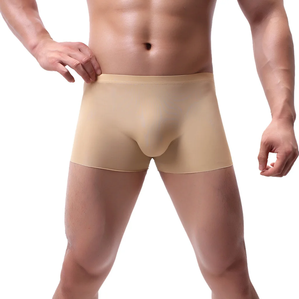 

Seamless Panties Men Sexy Solid Ice-silk Cotton Underpants Comfortable Breathable Underwear Calzoncillo Hombre Man Underpants