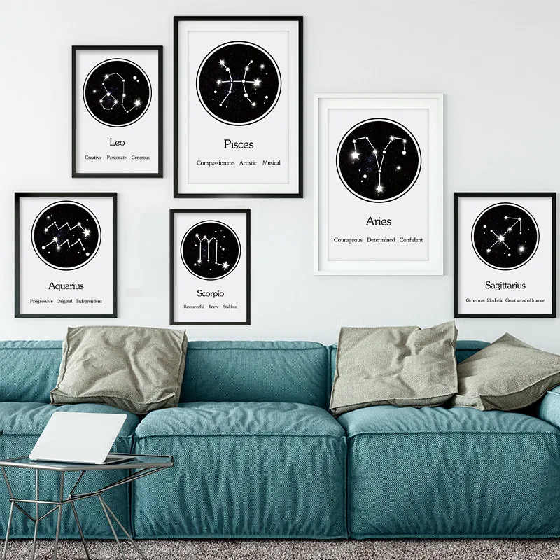 12 Созвездие индивидуальное впечатление Картина на холсте гадание Настенная