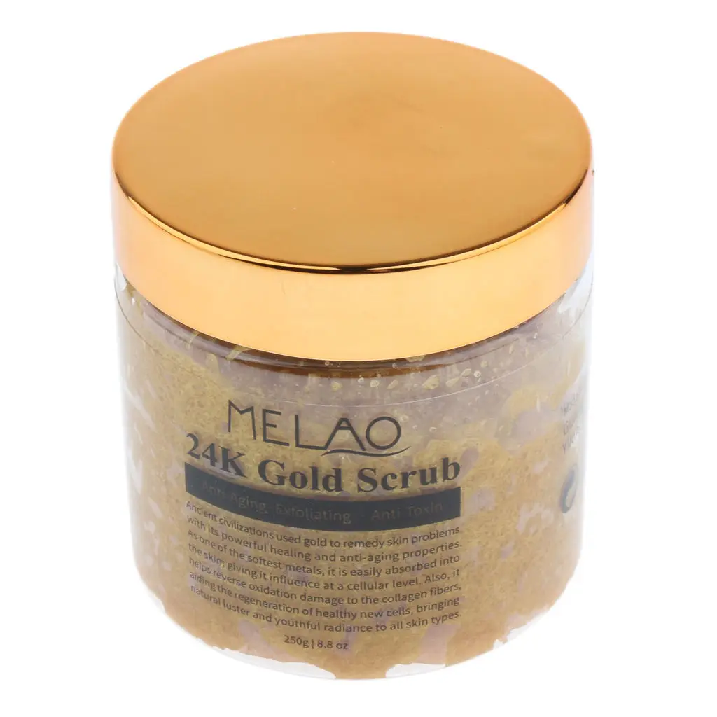24K Gold Scrub Acne Scar Blackhead Remover Body Face Skin Lifting Firming |