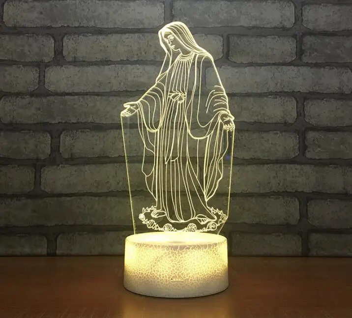 Светодиодный ночник с трещинами и 3D основанием светильник для вечеривечерние