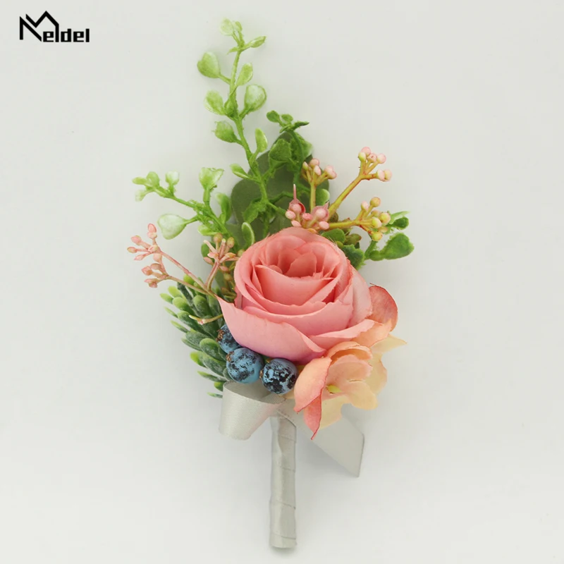 Свадебная бутоньерка Meldel корсет для невесты браслет на запястье цветок шелковая