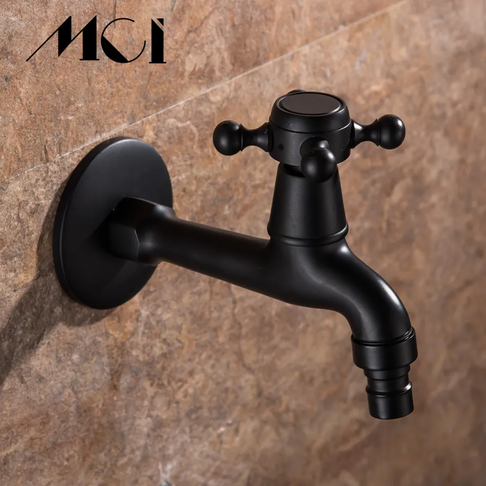 Смеситель для ванной комнаты черный латунный с настенным креплением|Сливные