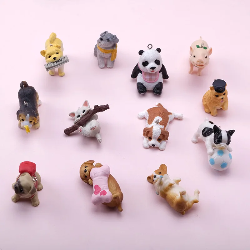 Мультфильм милые животные DIY панда котенок собака брелок Смола кулон аксессуары