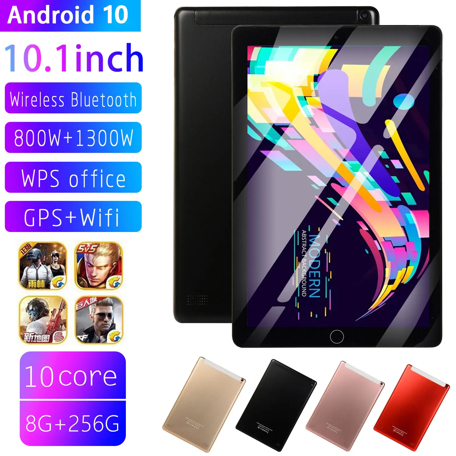 

Global Version10.1" Pad5+10 Tablet Android 10 8GB RAM 256GB ROM 1960+1080 IPS TEN Core Dual SIM Wifi GPS Bluetooth 5.0 Tablets