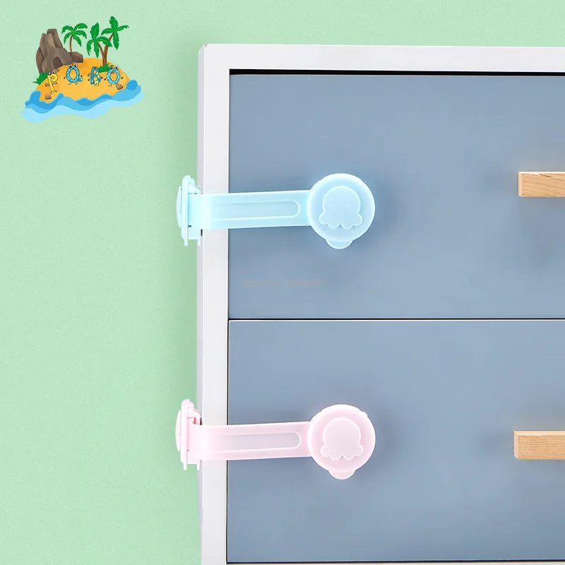 Cerradura de caj&oacute;n multiusos para beb&eacute;, Protector de seguridad de pl&aacute;stico para ni&ntilde;os, para gabinete, refrigerador, ventana, armario, 6 uds.-0