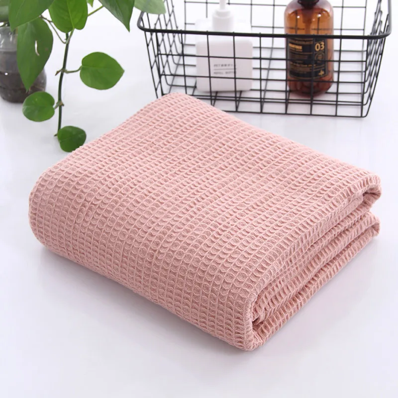

100% Cotton Thread Blanket Super Soft Summer Towel Blankets On The Bed/sofa/Airplane Waffle Grid Leisure Nap Blanket 105x150cm