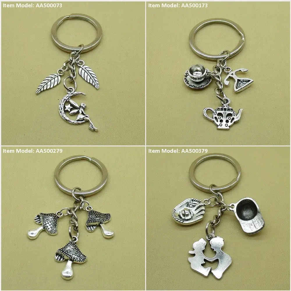 Брелок для ключей с изображением сказочных листьев ангелов горшков чайников