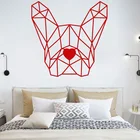 Виниловая настенная наклейка в виде французского бульдога, геометрические многоугольные художественные наклейки в виде собаки, декор для спальни, Фреска для домашнего животного, пэчворк, украшение для дома O204