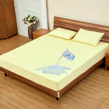 1pcs Waterproof And Mite Proof Fitted Sheet Bamboo Fiber Cloth Urine Proof Mattress Pad Cover Matress Protector (4)