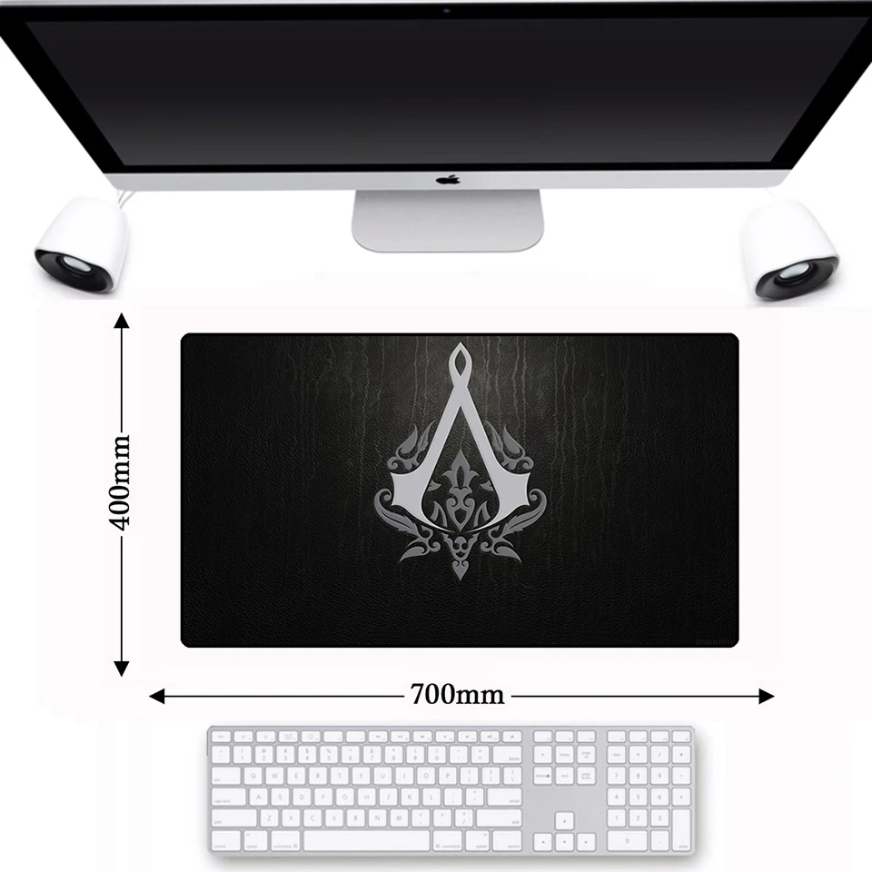 700*400 мм большой игровой коврик для мыши Assassins Creed Lockedge, большой ПК, натуральный каучук, игровой коврик для ноутбука, нескользящий коврик для мыши, коврик для мыши
